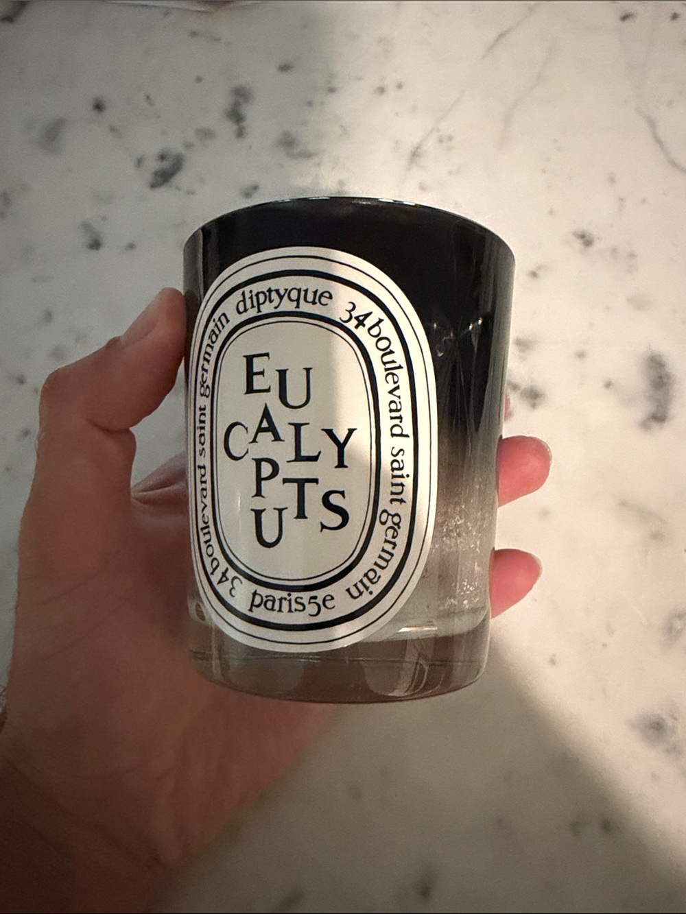 Empty Diptuque eucalyptus candle